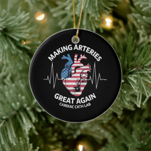 Making Arteries Great Again Herzkatheterlabor Keramik Ornament