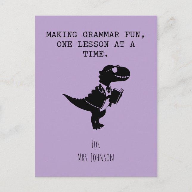 Making Grammar Fun One Lesson At A Time Postkarte (Vorderseite)