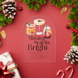 Making Spirits Bright Cocktail Weihnachtsfeier Acryleinladungen