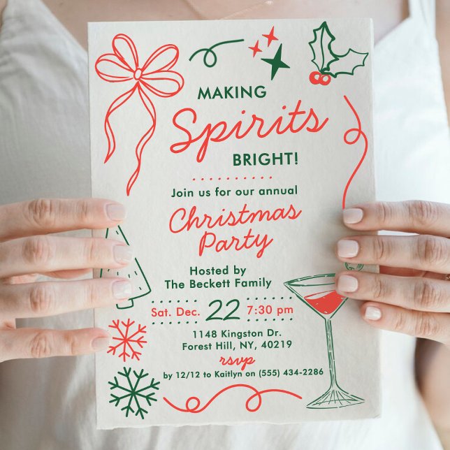 Making Spirits Bright | Festliche Cocktailparty Einladung (Von Creator hochgeladen)