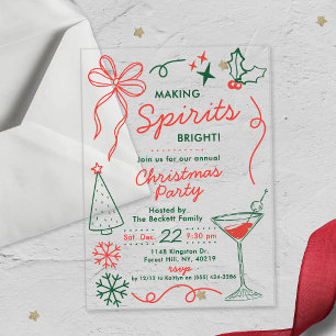 Making Spirits Bright Festliche Weihnachtsfeier Acryleinladungen