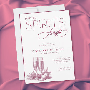 Making Spirits Bright Holiday Cocktail Party Einladung
