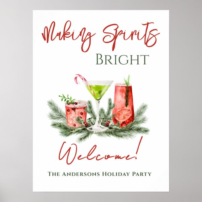 Making Spirits Bright Holiday Party Welcome Poster (Vorne)