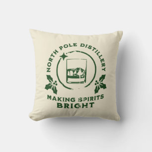 Making Spirits Bright North Pole Destillerie Grün Kissen