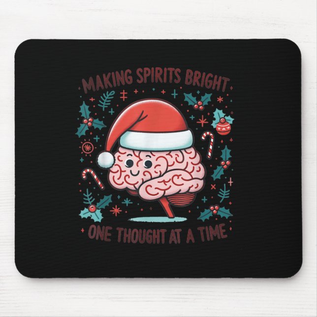 Making Srits Bright Funny Brain Christmas Mental H Mousepad (Vorne)