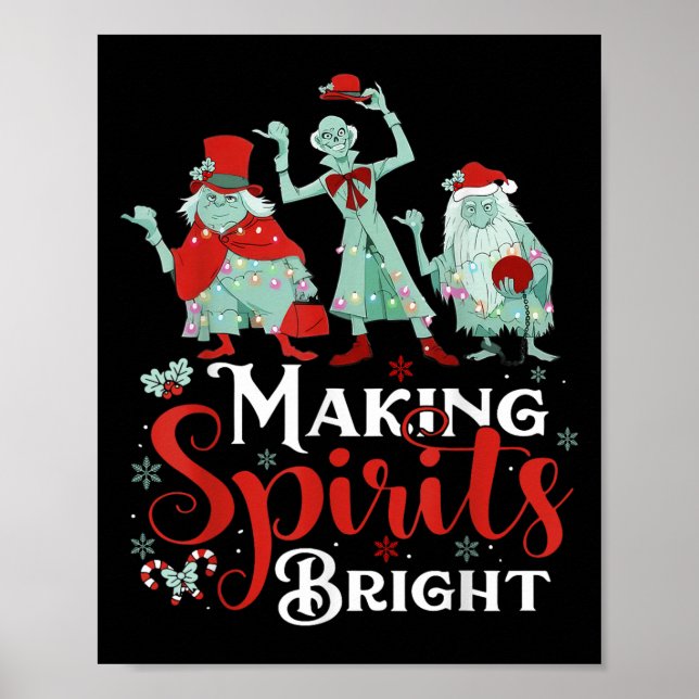 Making Srits Bright Funny Retro Ghost Christmas Co Poster (Vorne)