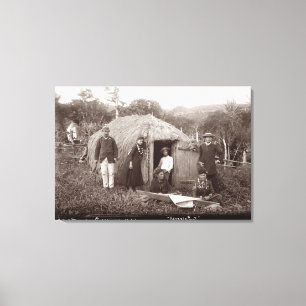 Making Tappa, a native tuth, c.1875 (sepia Foto) Leinwanddruck