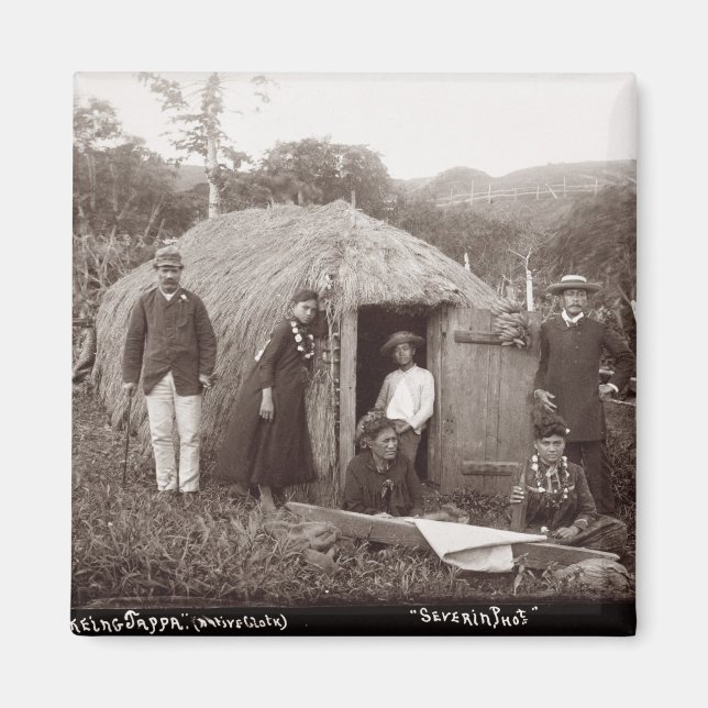 Making Tappa, a native tuth, c.1875 (sepia Foto) Magnet (Vorne)