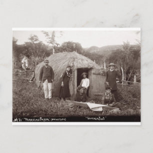Making Tappa, a native tuth, c.1875 (sepia Foto) Postkarte
