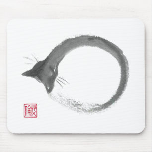 Makkaroni - Sumi-e Katze Enso Mousepad