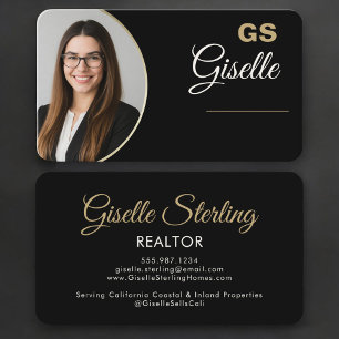 Makler Black Gold Foto Visitenkarte