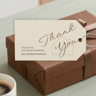 Makler-Dankeschön   Minimalistische Schrift-Gesche Geschenkanhänger