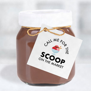 Makler-Pop-By-Ruf Mich für den Scoop Eiscreme Geschenkanhänger