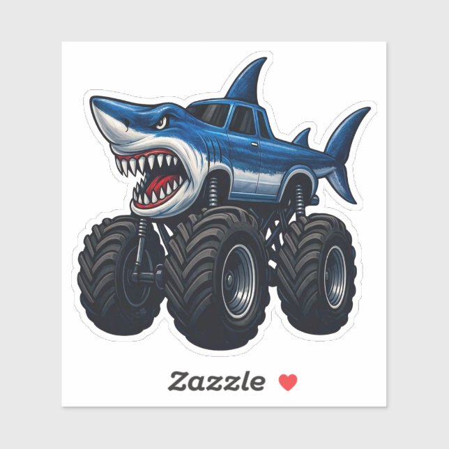 Mako-Hai Monstertruck Aufkleber (Blatt)