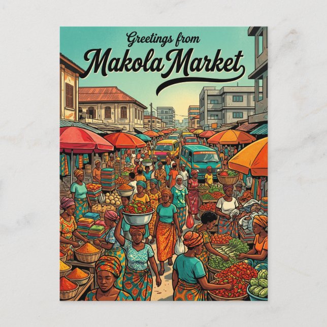 Makola-Markt Ghana Postkarte (Vorderseite)