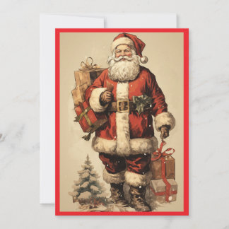 MAKOM1000- Vintage Santa Claus Postcard Feiertagskarte