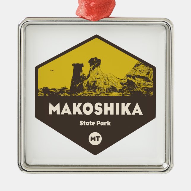 Makoshika Staat Park, Montana Ornament Aus Metall (Vorne)