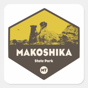 Makoshika Staat Park, Montana Quadratischer Aufkleber