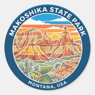 Makoshika State Park USA Runder Aufkleber
