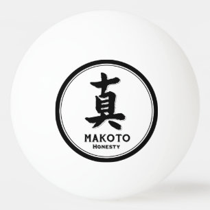 MAKOTO Ehrlichkeit bushido Tusamurai Kanji Tattoo Tischtennisball