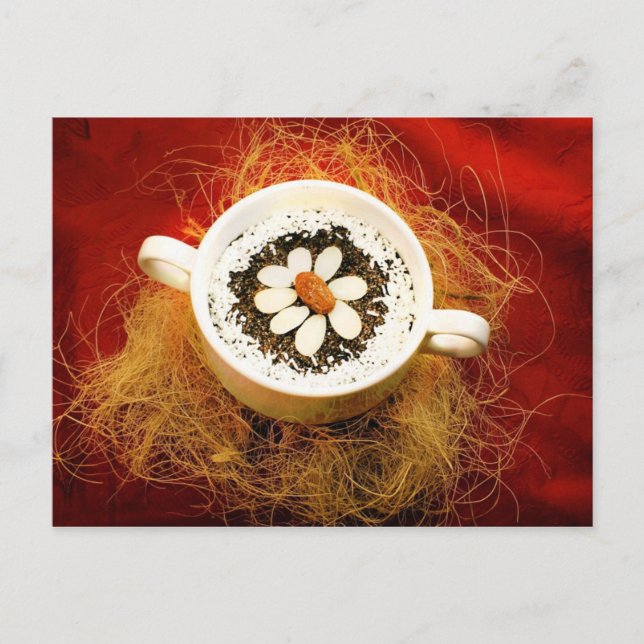 Makówki Dessert in Doppel-Handled-Tasse Postkarte (Vorderseite)