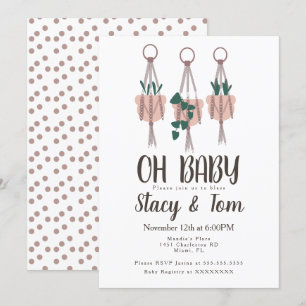 Makramee Pflanzenhänger Planter Boho Babyparty Einladung