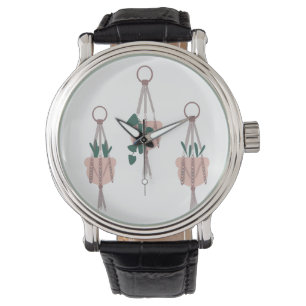 Makramee Pflanzenhänger Planter Töpfe Illustration Armbanduhr