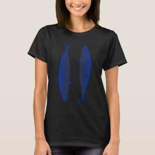 Makrelen-Fischmuster T-Shirt