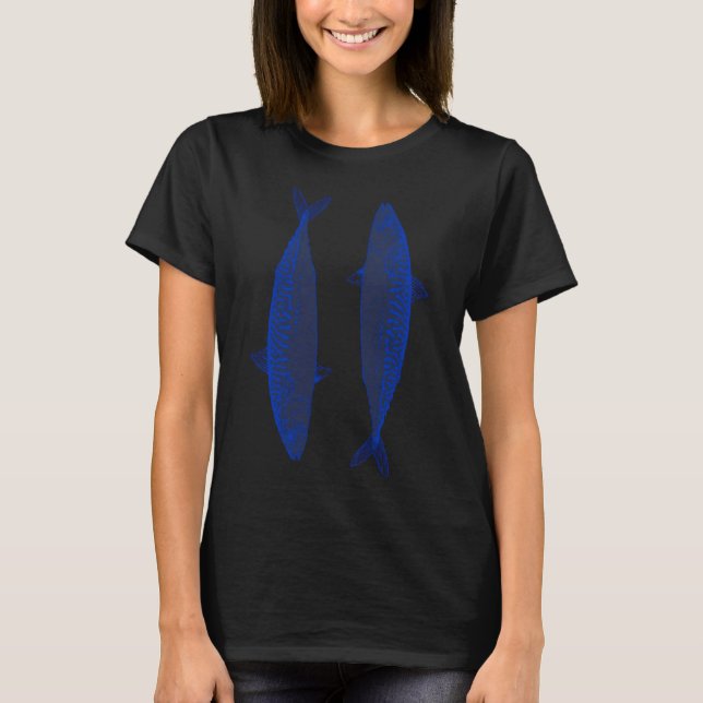 Makrelen-Fischmuster T-Shirt (Vorderseite)