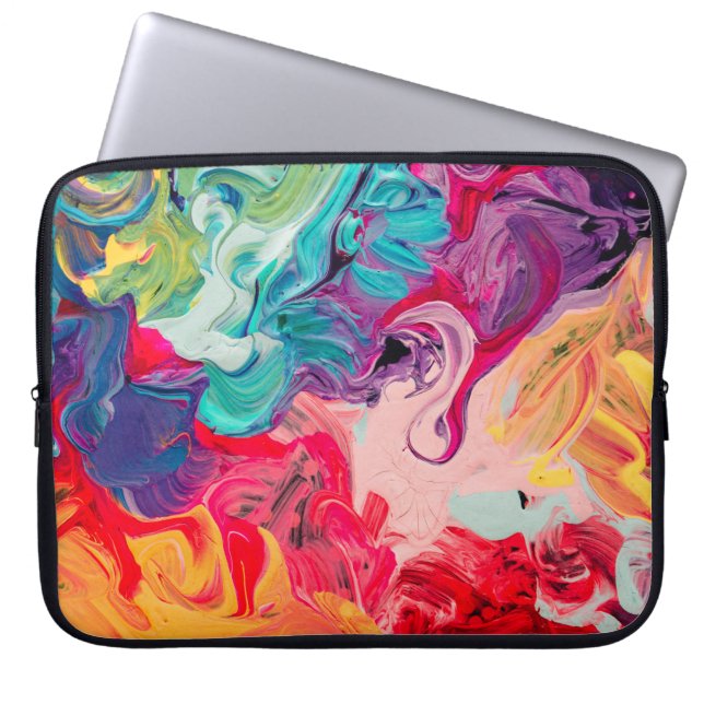 Makro aus verschiedenen Ölfarben nah. farbe Laptopschutzhülle (Vorderseite)