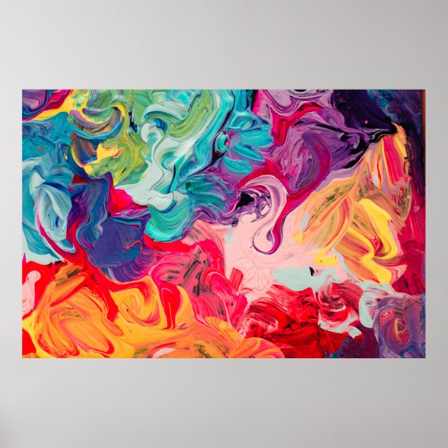 Makro aus verschiedenen Ölfarben nah. Poster (Vorne)