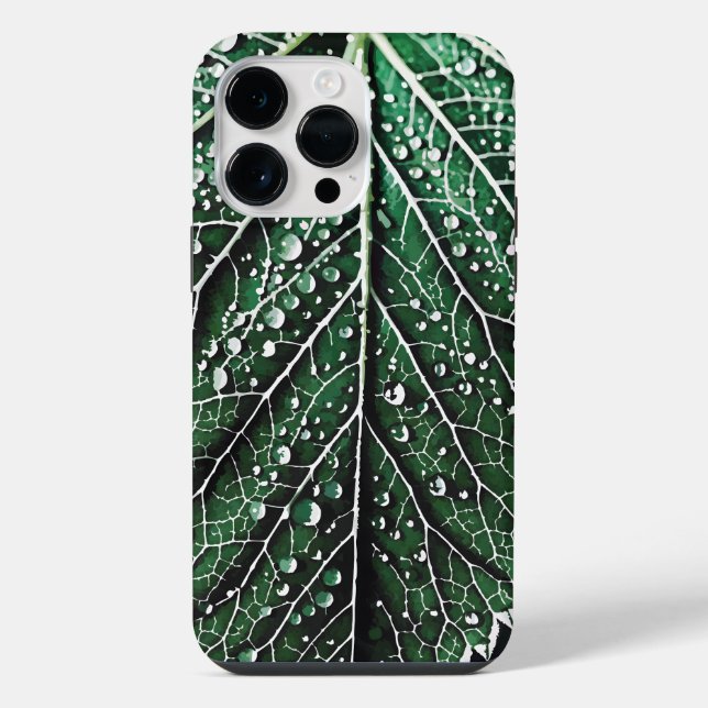 Makro-Blatt-Illustration iPhone Hülle (Rückseite)