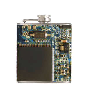 Makro Blaue Leiterplatte PCB Foto Flachmann