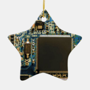 Makro Blaue Leiterplatte PCB Foto Keramikornament