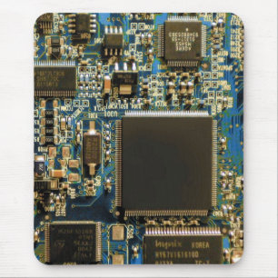 Makro Blaue Leiterplatte   PCB Foto Mousepad