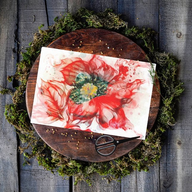 Makro-Blossom in ausgeblendetem Rot Seidenpapier (Von Creator hochgeladen)