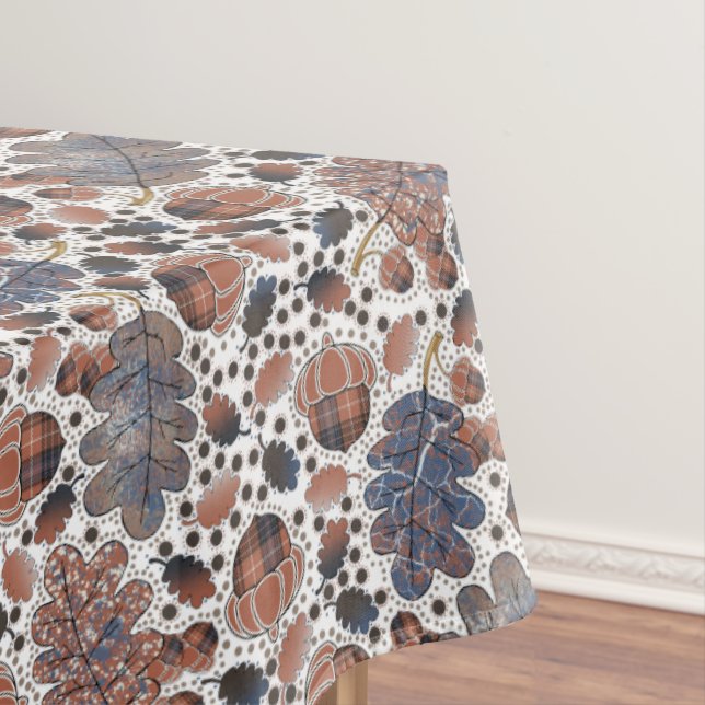 Makro Blue Brown Herbst - Acorns und Oak-Blätter Tischdecke (Beispiel)