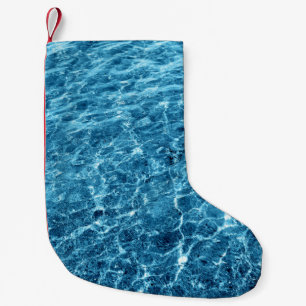 Makro Bubbling Blue Sea Foto Kleiner Weihnachtsstrumpf