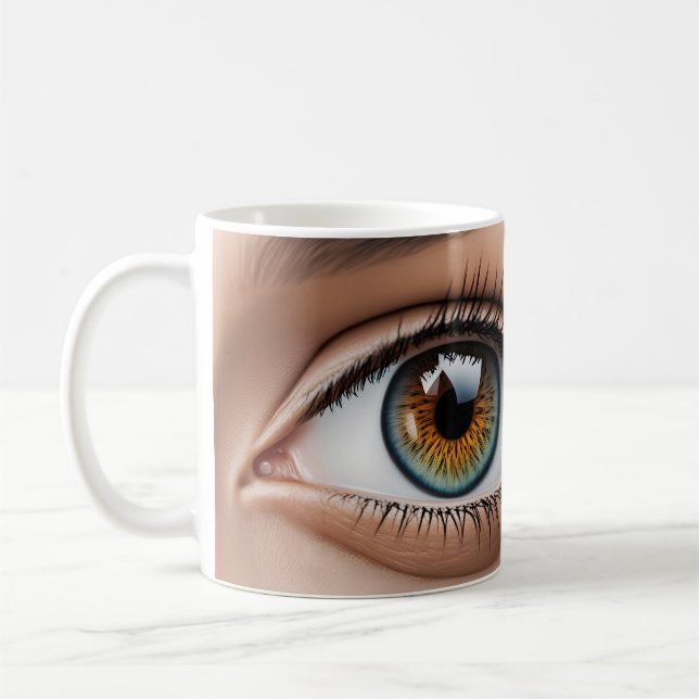 Makro der weiblichen Augen Kaffeetasse (Links)