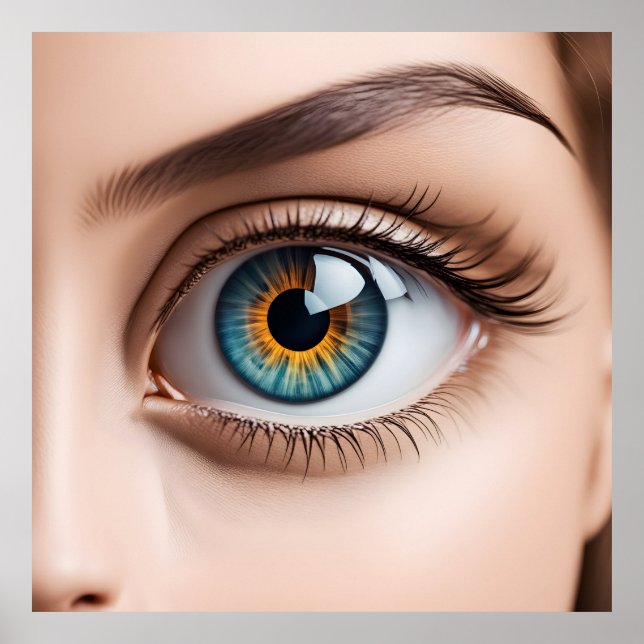 Makro der weiblichen Augen Poster (Vorne)