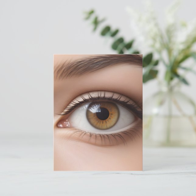 Makro der weiblichen Augen Postkarte (Stehend Vorderseite)