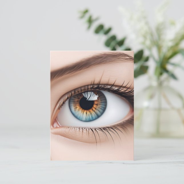 Makro der weiblichen Augen Postkarte (Stehend Vorderseite)