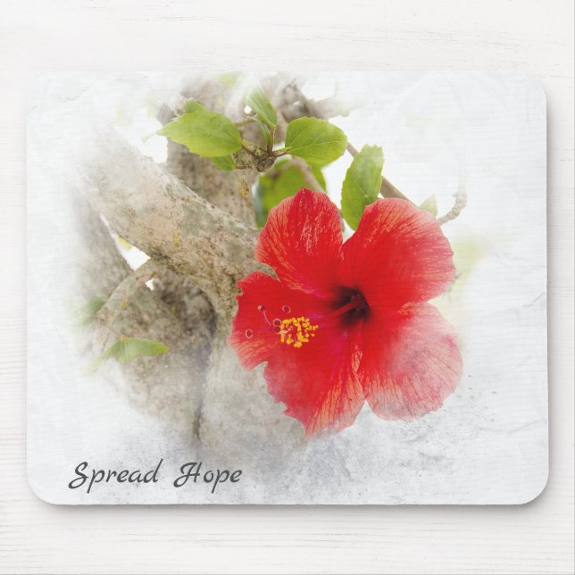 Makro für den roten Hibiskus Blume Mousepad (Vorne)