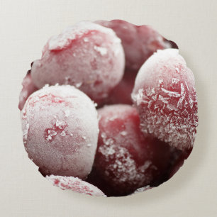 Makro gefrorene Beeren, Nahtextur. Rundes Kissen