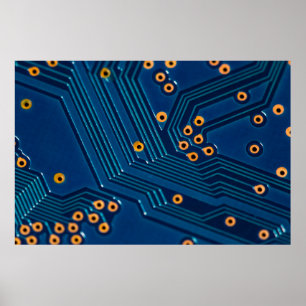 Makro-nah-up-Ansicht der elektronischen Hauptplati Poster