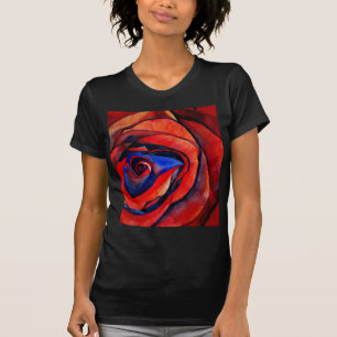 Makro-rote Rose abstrakte Kunstmalerei T-Shirt