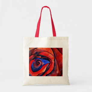 Makro-rote Rose abstrakte Kunstmalerei Tragetasche