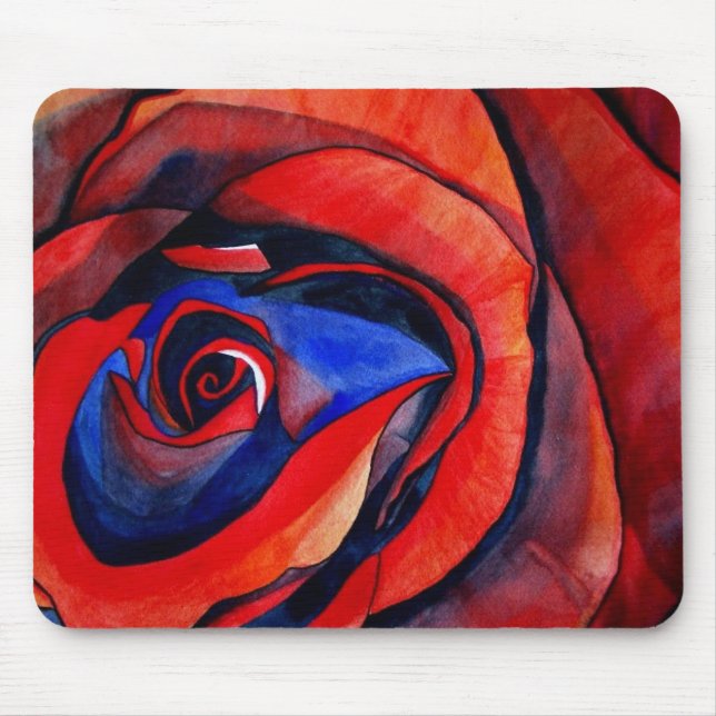 Makro-rote Rose Mousepad (Vorne)