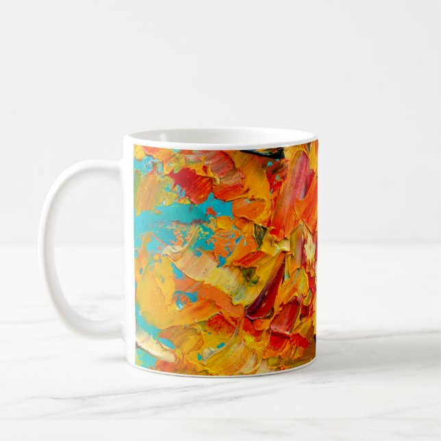 Makro-Texturfragment für Ölmalerei Kaffeetasse (Links)