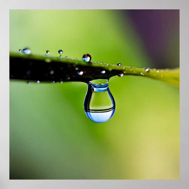 Makro-Wassertropfen Poster (Vorne)